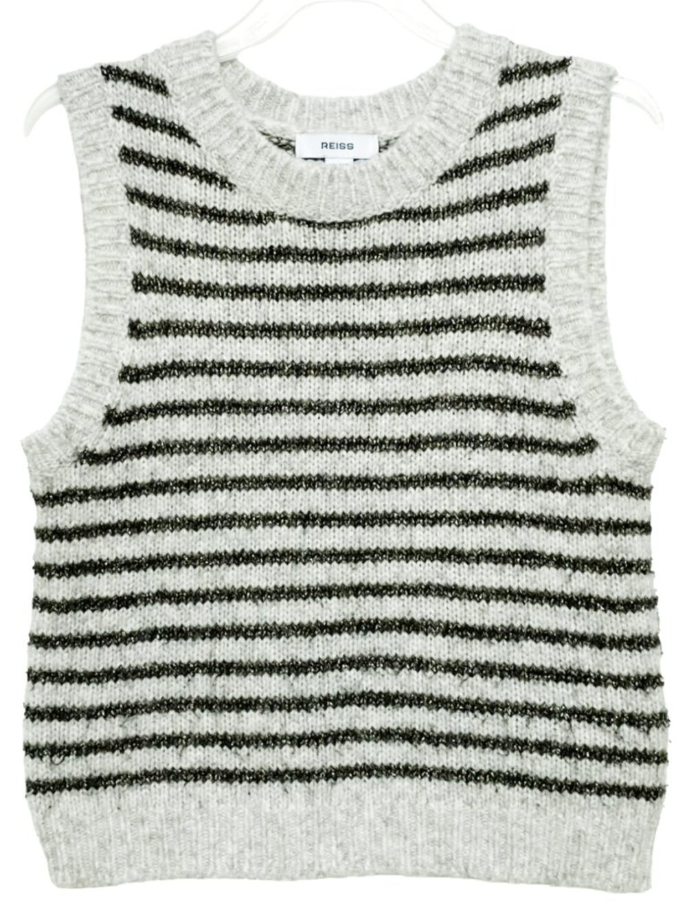 Girls REISS Alpaca Blend Sweater Vest Metallic Stripe 10–11Y